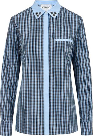 Iceberg Comfort Fit Poplin Overhemd - Dames - Overhemden - Blauw - 2XS - Overhemden