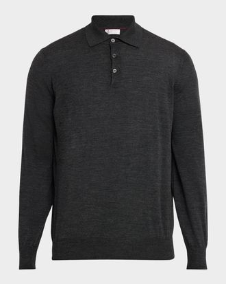 Brunello Cucinelli Men & apos;s Wool and Cashmere Polo Sweater