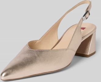 H&ouml;gl Pumps aus echtem Leder mit offener Ferse in Rose Gold, Gr&ouml;&szlig;e 36