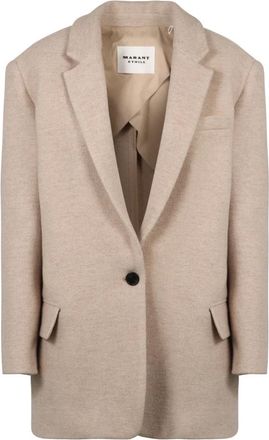 Isabel Marant Wollen Single-Breasted Blazer - Dames - Blazers - Beige - S - Wol - Jassen