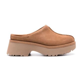 UGG New Heights Clog - Dames - Muiltjes - Bruin - 41 EU - Leer - Schoenen