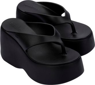 Melissa Platform Wedge Flip Flop in Black at Nordstrom, Size 10