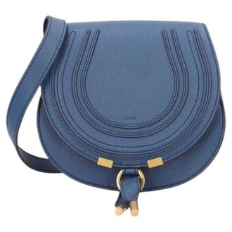 Chlo&eacute; Pre-owned Cross Body Bags, female, Blue, Size: ONE SIZE Pre-owned Marcie Small Saddle BAG