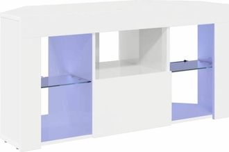 vidaXL Corner LED TV Cabinet High gloss White 104 x 40 x 50 cm vidaXL