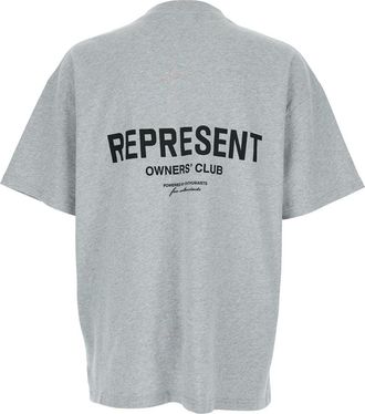 Represent Mens T-Shirt Grey Cotton T-Shirts And Polos