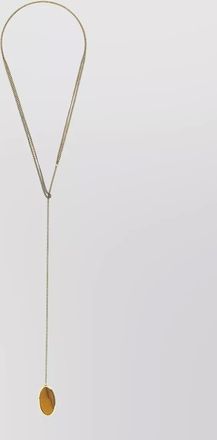 Dries Van Noten stone necklace long chain oval pendant