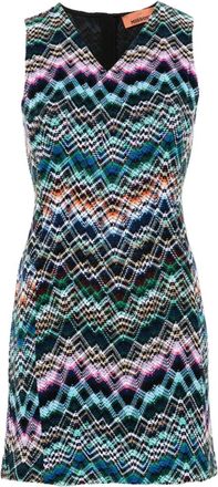 Missoni interwoven-design mini dress - women - Wool/Cotton/Polyester - 44 - Green