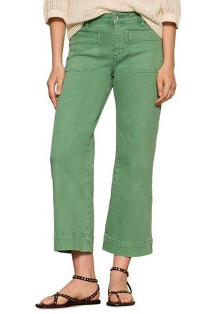 Sanctuary The Marine Crop Denim Pants in Green Juice at Nordstrom, Size 32