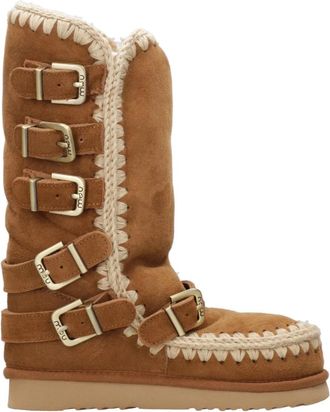 Mou Brandy Tall Boot - Dames - Winterlaarzen - Bruin - 36 EU - Wol - Schoenen