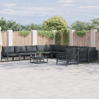Berkfield Home Garden Sofa Set 11 pcs Anthracite Steel