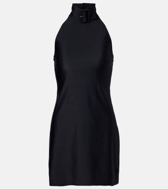 Courr&egrave;ges Buckle-detail jersey minidress
