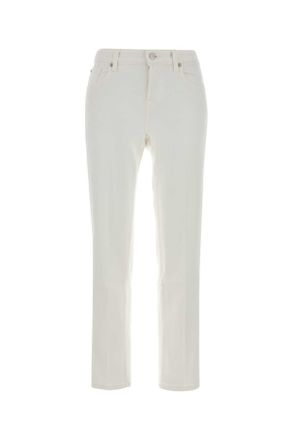 7 For All Mankind White Stretch Denim Calie Jeans