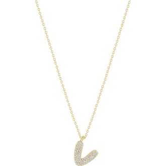 Electric Picks Bubble Letter Necklace in Gold - V at Nordstrom
