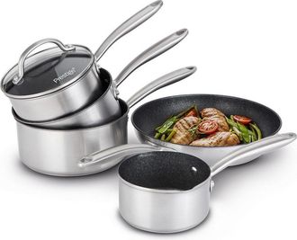 Prestige Scratch Guard Stainless Steel Cookware Set Non Stick, Induction, Dishwasher Safe