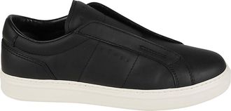 Hogan H668 Laceless Black Calf Leather Slip-On Sneakers