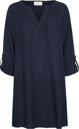 Cream CRVenta Tunic - Dames - Tunieken - Blauw - S - Linnen - Overhemden