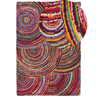 Beliani Beliani - Alfombra De Algod&oacute;n Multicolor 160 X 230 Cm Trenzada Abstracta Boho Hecha A Mano Kozan