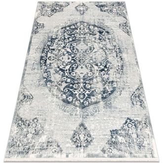 RugsX Rugsx - Distin 0820a Azul Marino / Azul / Blanca Alfombra Moderna - Adorno, Vintage, Flecos Blue 160x230 Cm
