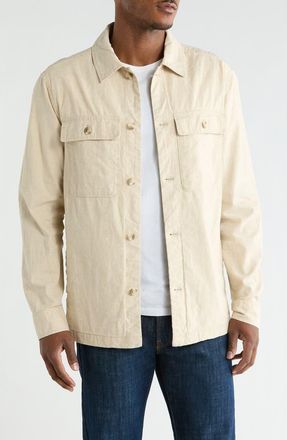 14th & Union Linen & Cotton Shirt Jacket in Beige Birch at Nordstrom Rack, Size Xx-Large