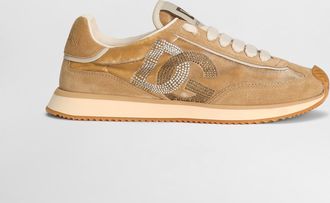 Dolce & Gabbana Mixed-material Dg Cushion Sneakers - Woman Sneakers Beige 35.5