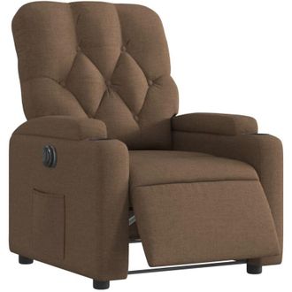vidaXL Vidaxl - Sill&oacute;n Reclinable El&eacute;ctrico De Tela Marr&oacute;n