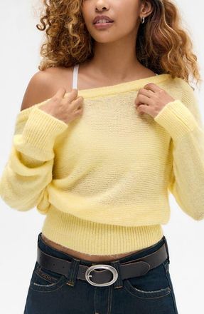 BDG Off the Shoulder Knit Sweater in Yellow at Nordstrom, Size X-Large