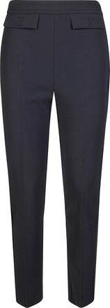Elisabetta Franchi Black Slim Fit Cropped Flap Trousers