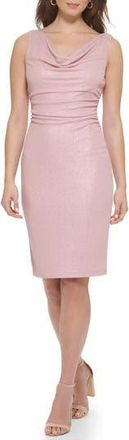 Kensie Shimmer Cowl Neck Sheath Dress in Pink at Nordstrom Rack, Size 10