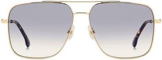 Victoria Beckham Navigator 57mm Aviator Sunglasses in Gold/Blue Sf Ar at Nordstrom