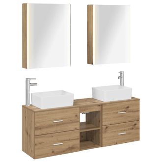 vidaXL Juego De Muebles De Ba&ntilde;o 5 Uds. Roble Artisan Vidaxl