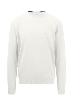 Fynch-Hatton Strickpullover FYNCH-HATTON, Herren, Gr. 4XL, weiss (new sanftes wei&szlig;), Strick, Obermaterial: 100% Baumwolle, unifarben, regular fit h&uuml;ftbedeckend, Ru