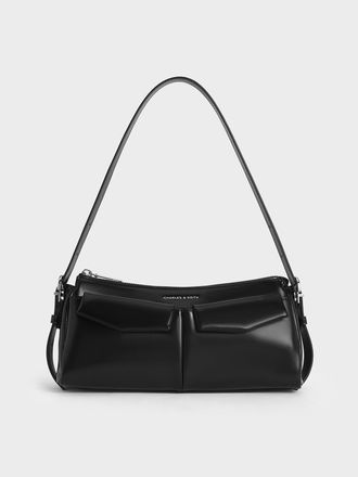 Charles & Keith Rachel Elongated Front-Pocket Chain-Handle Bag
