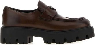 Prada Brown Leather Loafers