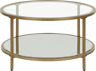 Beliani Mesa de centro Vidrio templado Dorado