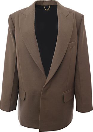 Victoria Beckham Womens Peak Lapel Blazer Jacket in Grey - Size 6 UK