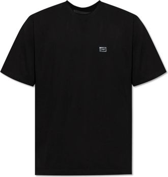 Dolce & Gabbana T-shirt met logo applicatie - Heren - T-shirts - Zwart - S - Katoen - Tops