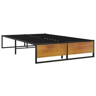 vidaXL Estructura De Cama Sin Colch&oacute;n Metal Negro 120x200 Cm Vidaxl