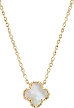 Argento Vivo Mother-of-Pearl Clover Pendant Necklace in Gold/mop at Nordstrom