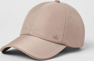 Alo | Satin Off-Duty Cap in Taupe Satin Beige