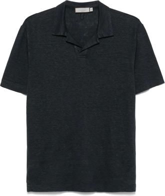 Canali T-shirt in lino - Blu