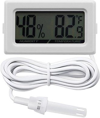 OEM Term&oacute;metro E Higr&oacute;metro Digital Con Sonda, Especialmente Dise&ntilde;ado Para Reptiles: Monitor 2 En 1 Para Terrarios, Con Lectura Directa (blanco)