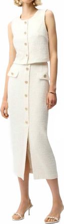 Joseph Ribkoff Boucl&eacute; Midi Pencil Skirt In Off-White