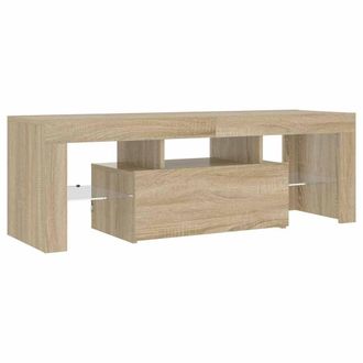 Berkfield Home TV Cabinet with LED Lights Sonoma Oak 120x35x40 cm in Light Brown | Size: 120 x 35 x 40 cm