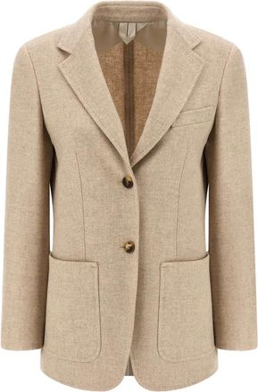 Max Mara Jassen, Dames, Beige, 2Xs, Wol, Caraffa Blazer