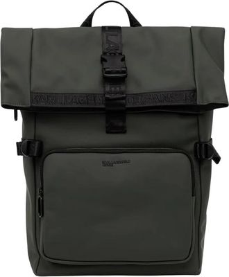 Karl Lagerfeld Reistassenrugzak - Heren - Rugzakken - Groen - ONE Size - Polyester - Tassen