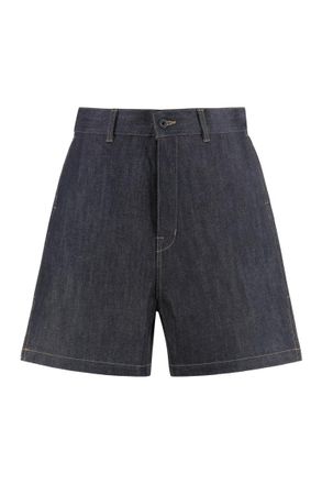 Rick Owens Denim Solid Shorts