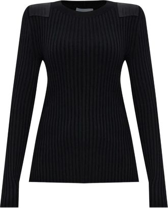 Helmut Lang Top a coste a maniche lunghe - Nero