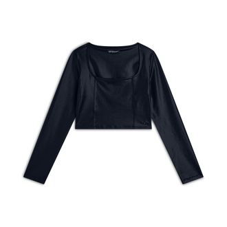 Freddy Maglia corta con scollo quadrato in tessuto effetto wet