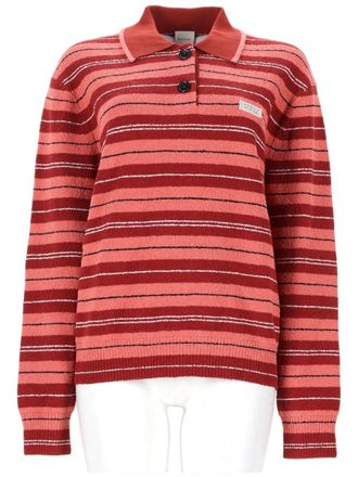 Paul Smith Textured Stripe Knit Top With Classic Polo Collar