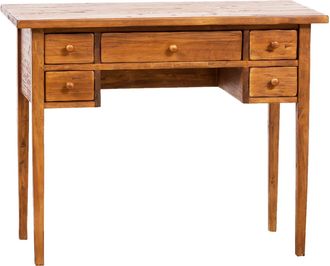 Biscottini International Biscottini - Mesita Escritorio De Colgar De Madera Maciza De Tilo Acabado Con Efecto Nogal